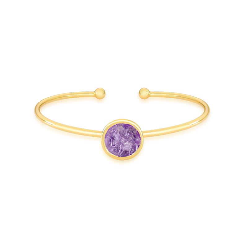 Bracelete folheado a ouro com ametista
